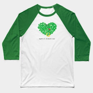 Made of shamrock heart with ladybird and horseshoe Baseball T-Shirt